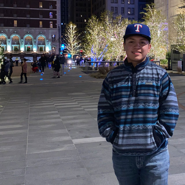 New York Yankees fan Brandon Stonehouse, of Canada, sports a